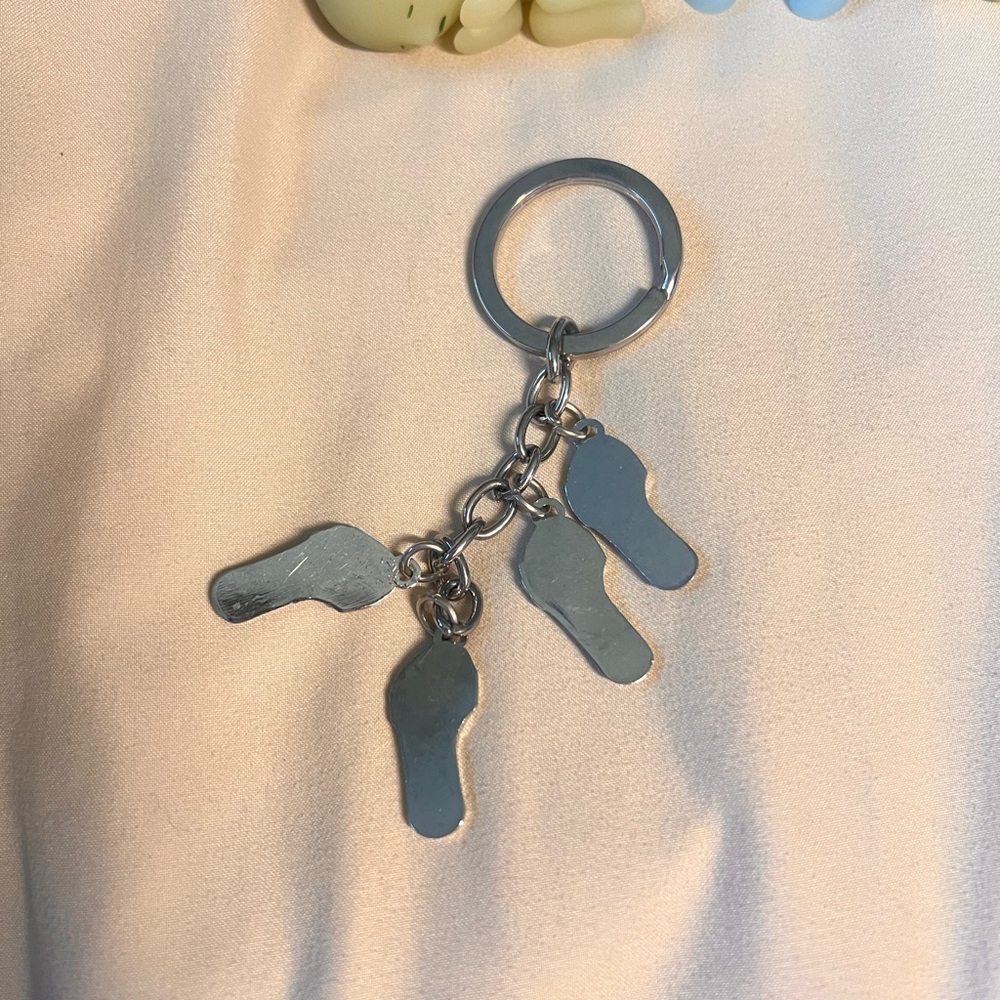 Coach Multicolor Flip Flop Sandals Keychain - Picture 4 of 7